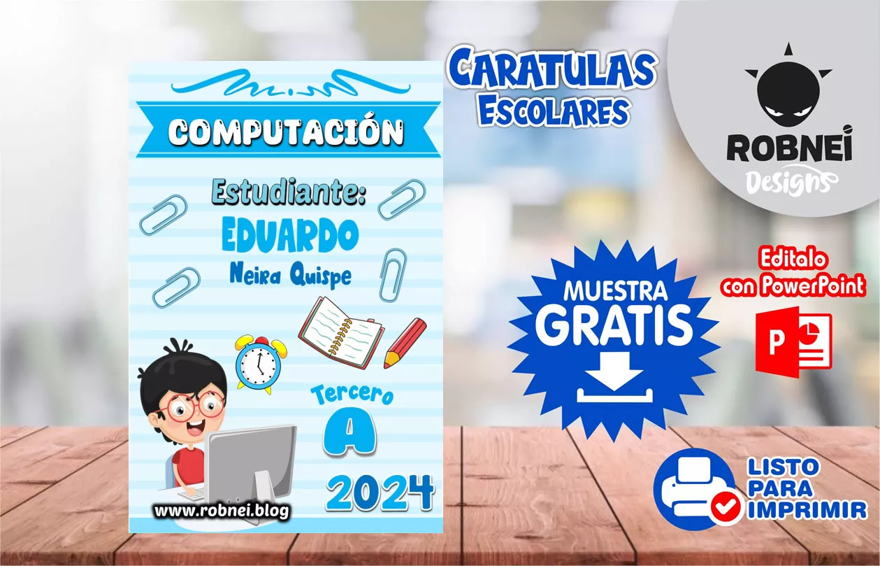 Cartula de Computacion Celeste Caratula MUESTRA GRATIS