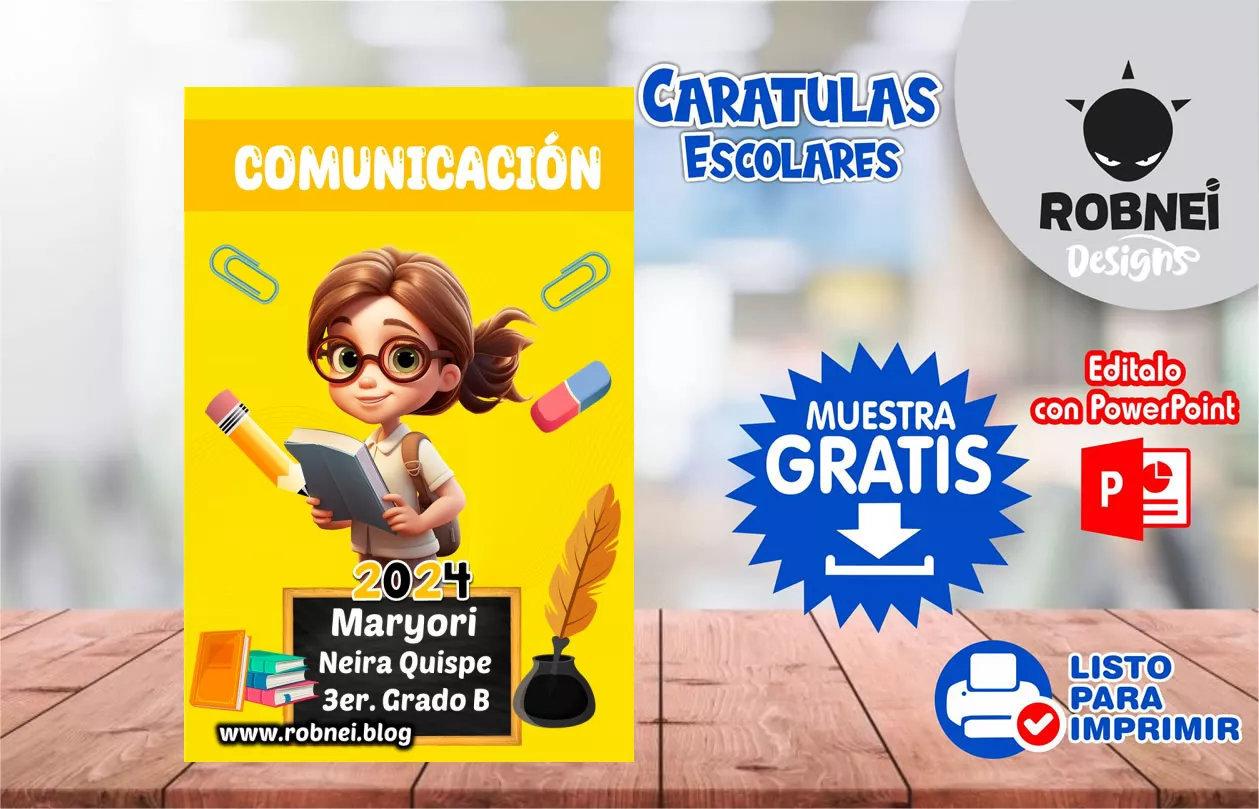 Cartula de Comunicacion Estudiante Girl Caratula MUESTRA GRATIS