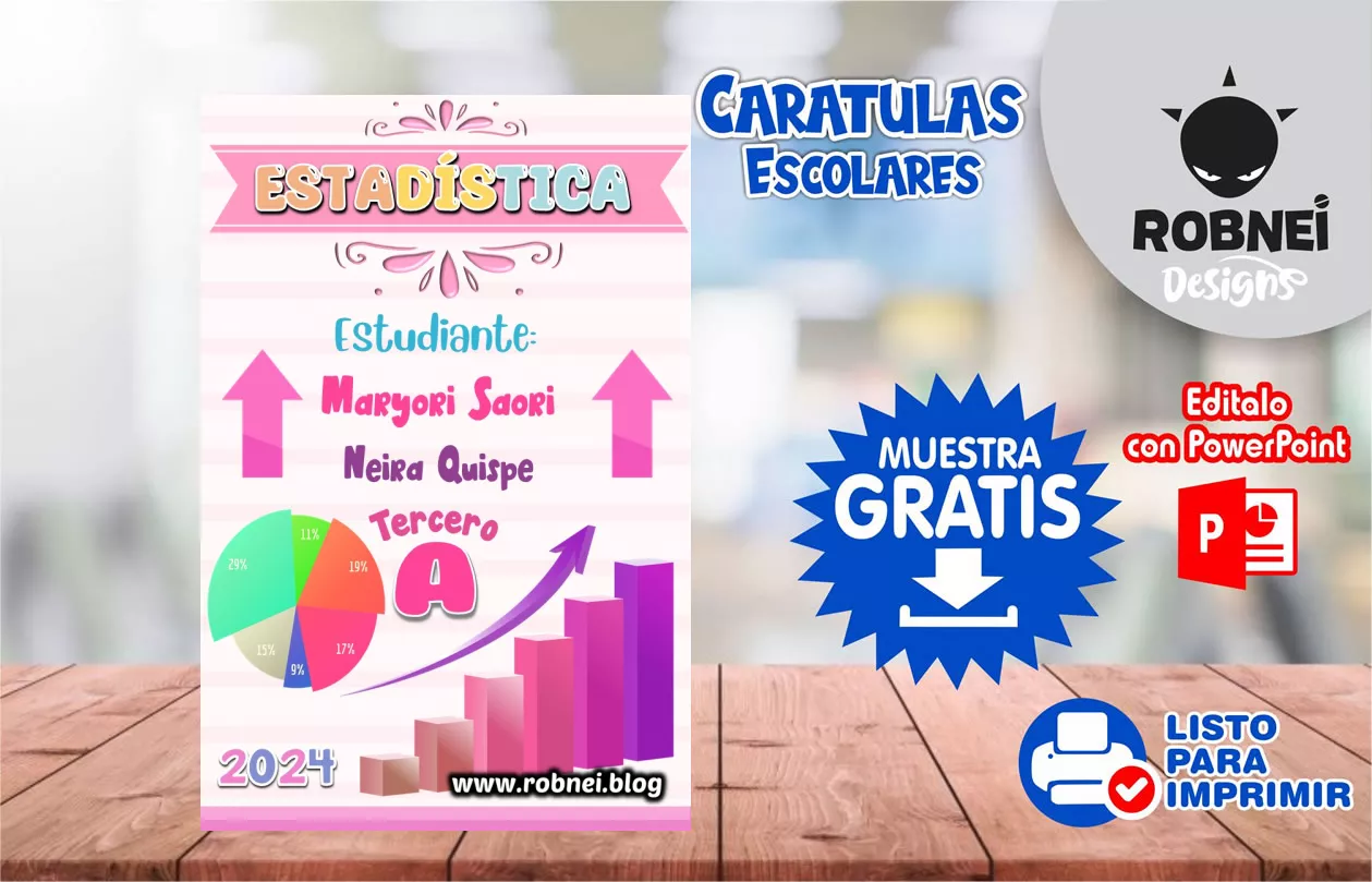 Cartula de Estadistica Caratula Rosa MUESTRA GRATIS