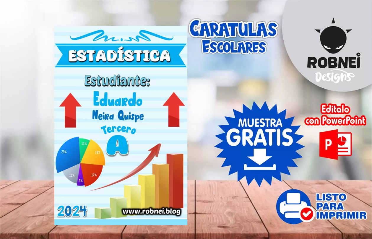 Cartula de Estadistica Celeste Caratula MUESTRA GRATIS