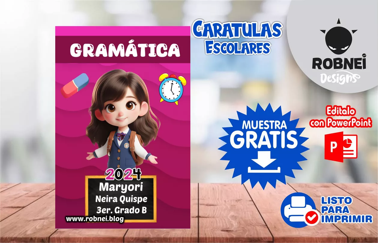 Cartula de Gramatica Estudiante Girl Caratula MUESTRA GRATIS