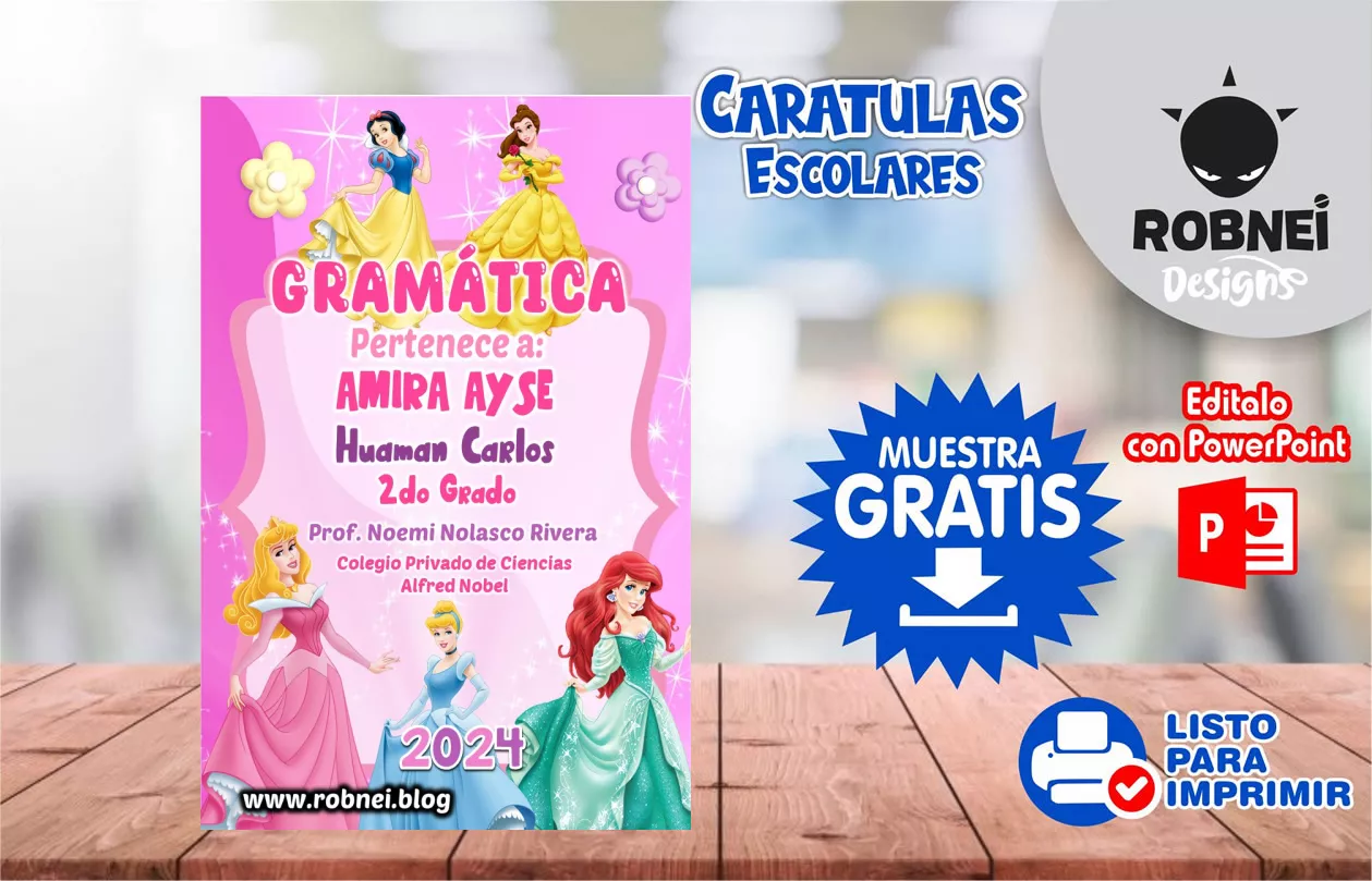 Cartula de Gramatica Princesas Disney Caratula MUSTRA GRATIS