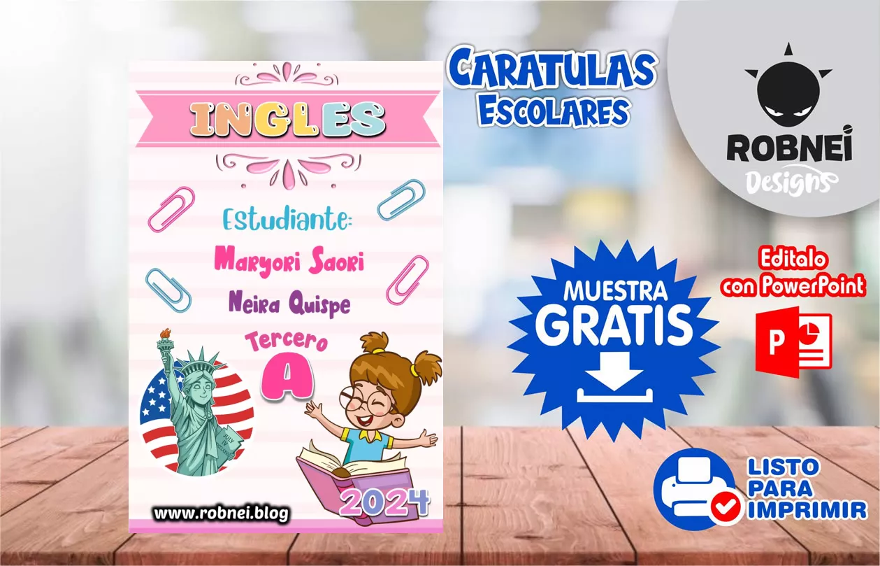 Cartula de Ingles Caratula Rosa MUESTRA GRATIS