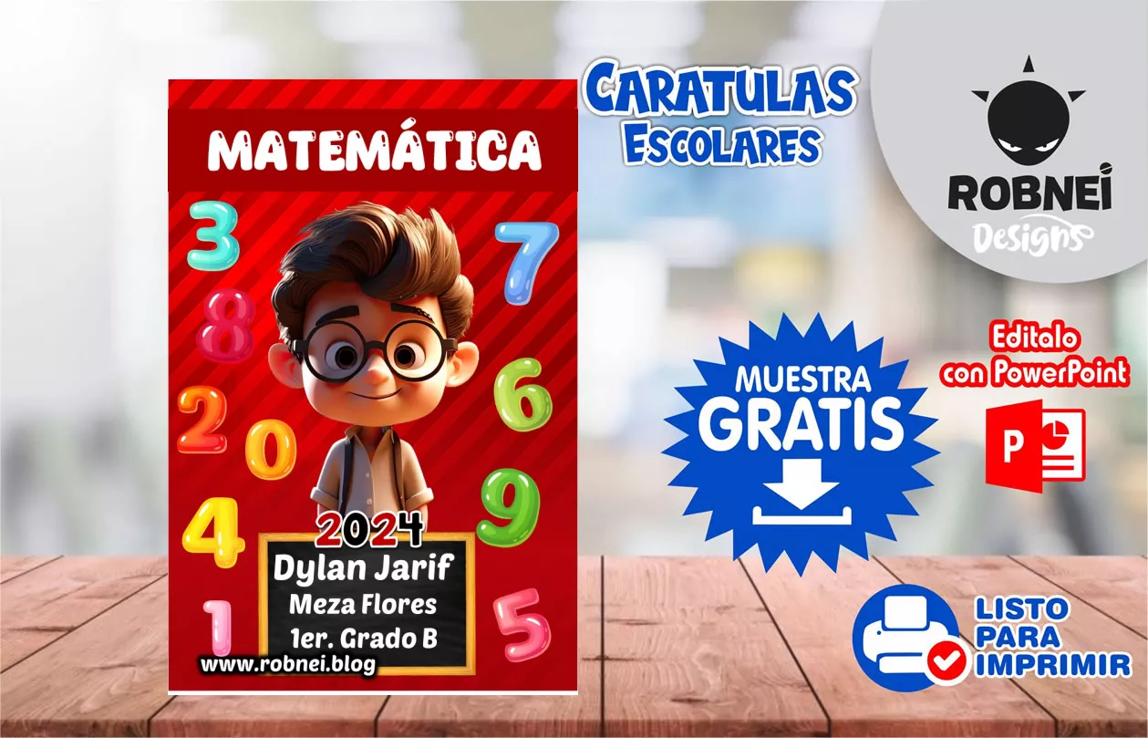 Cartula de Matematica Estudiante Caratula MUESTRA GRATIS 2