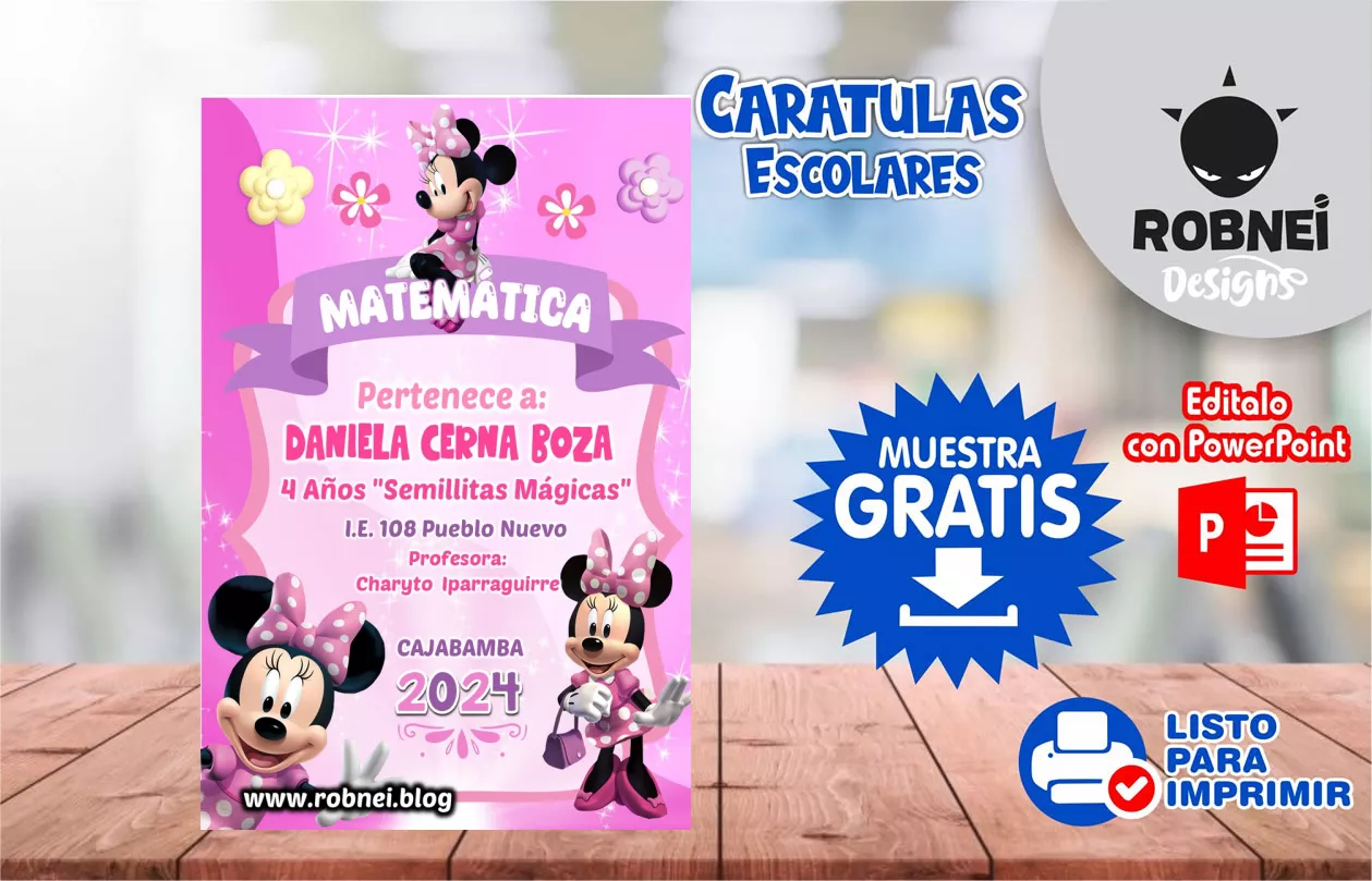 Cartula de Minnie Mouse Disney Caratula MUESTRA GRATIS