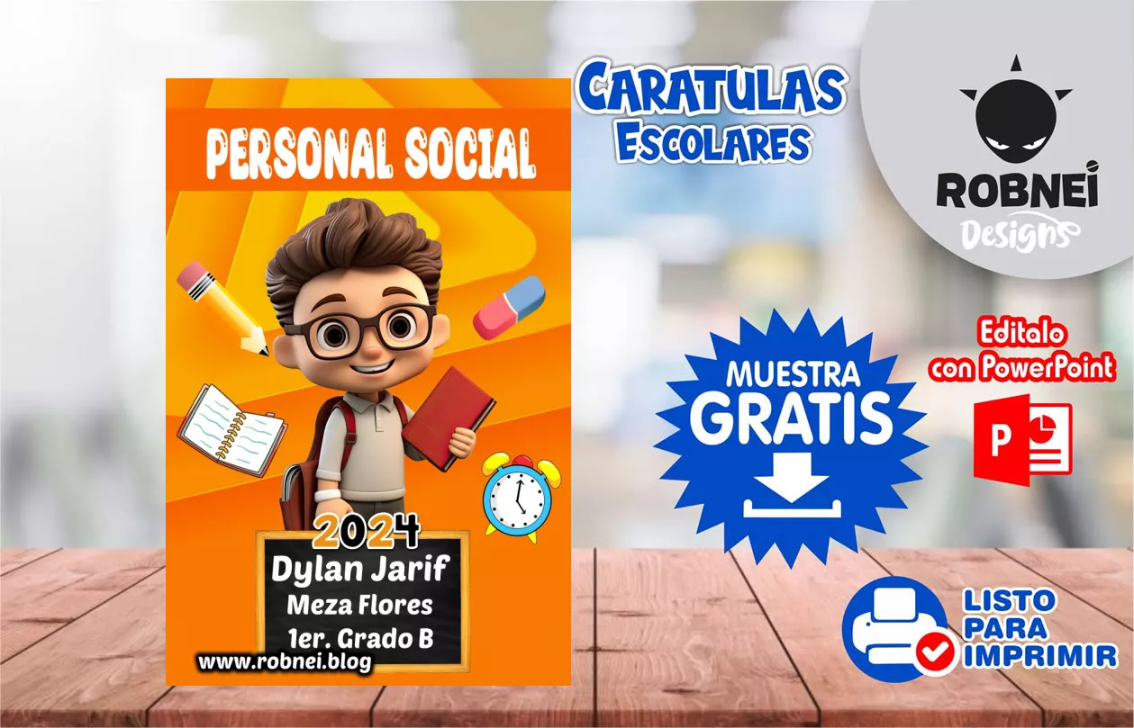 Cartula de Personal Social Estudiante Caratula MUESTRA GRATIS