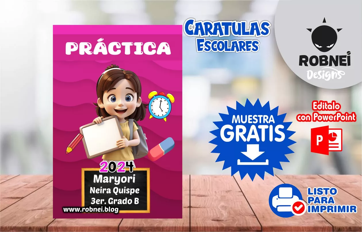 Cartula de Practica Estudiante Girl Caratula MUESTRA GRATIS