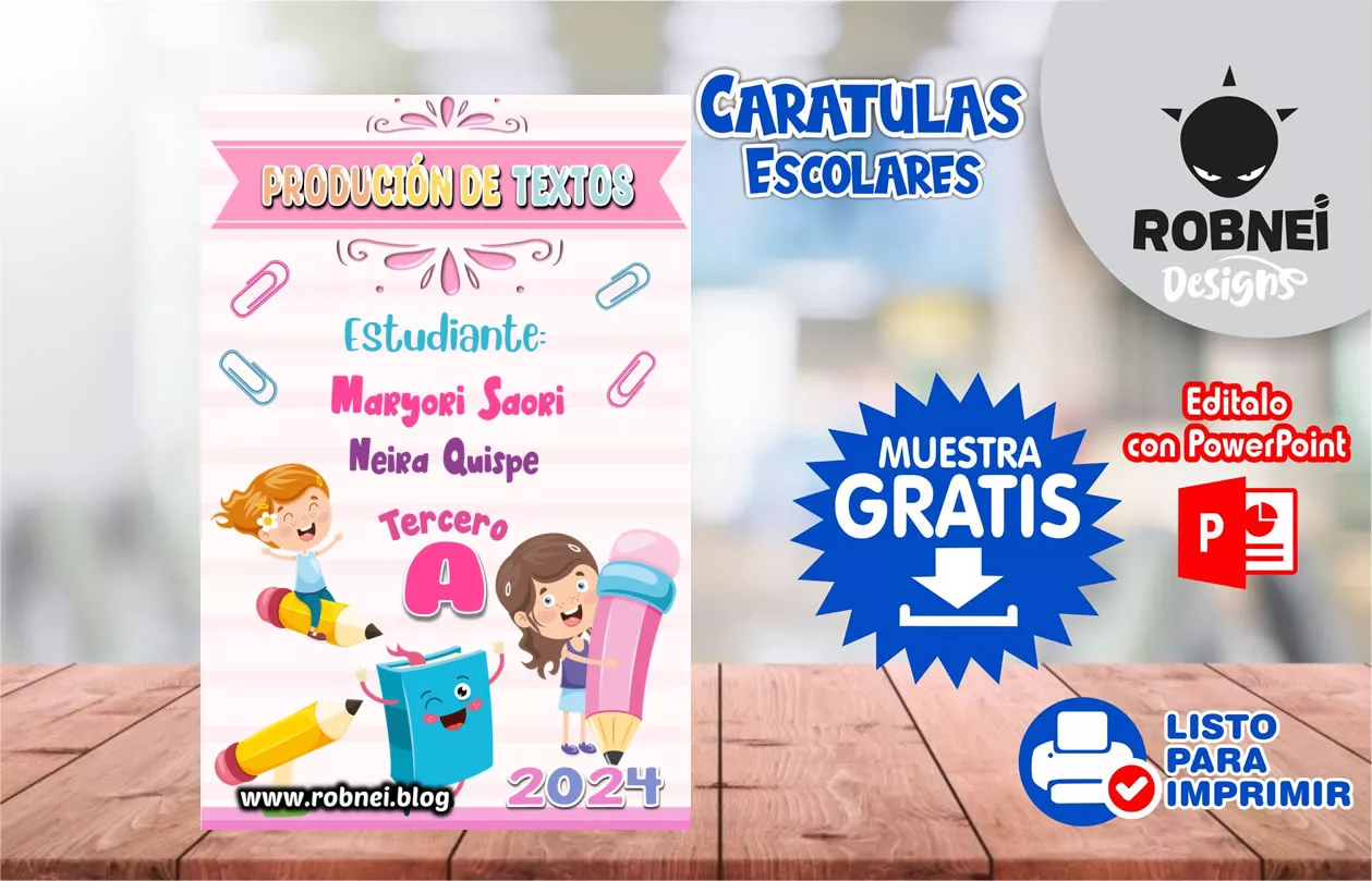 Cartula de Produccion de Textos Caratula Rosa MUESTRA GRATIS