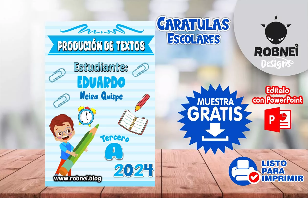 Cartula de Produccion de Textos Celeste Caratula MUESTRA GRATIS