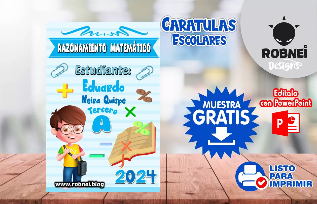 Cartula de Razonamiento Matematico Celeste Caratula MUESTRA GRATIS