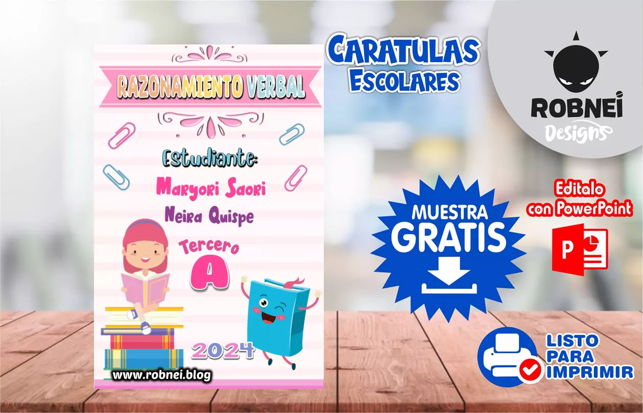 Cartula de Razonamiento Verbal Caratula Rosa MUESTRA GRATIS