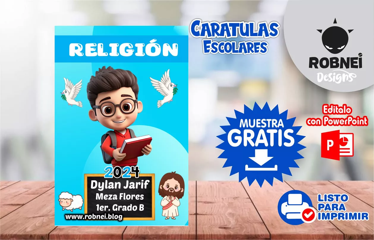 Cartula de Religion Estudiante Caratula MUESTRA GRATIS