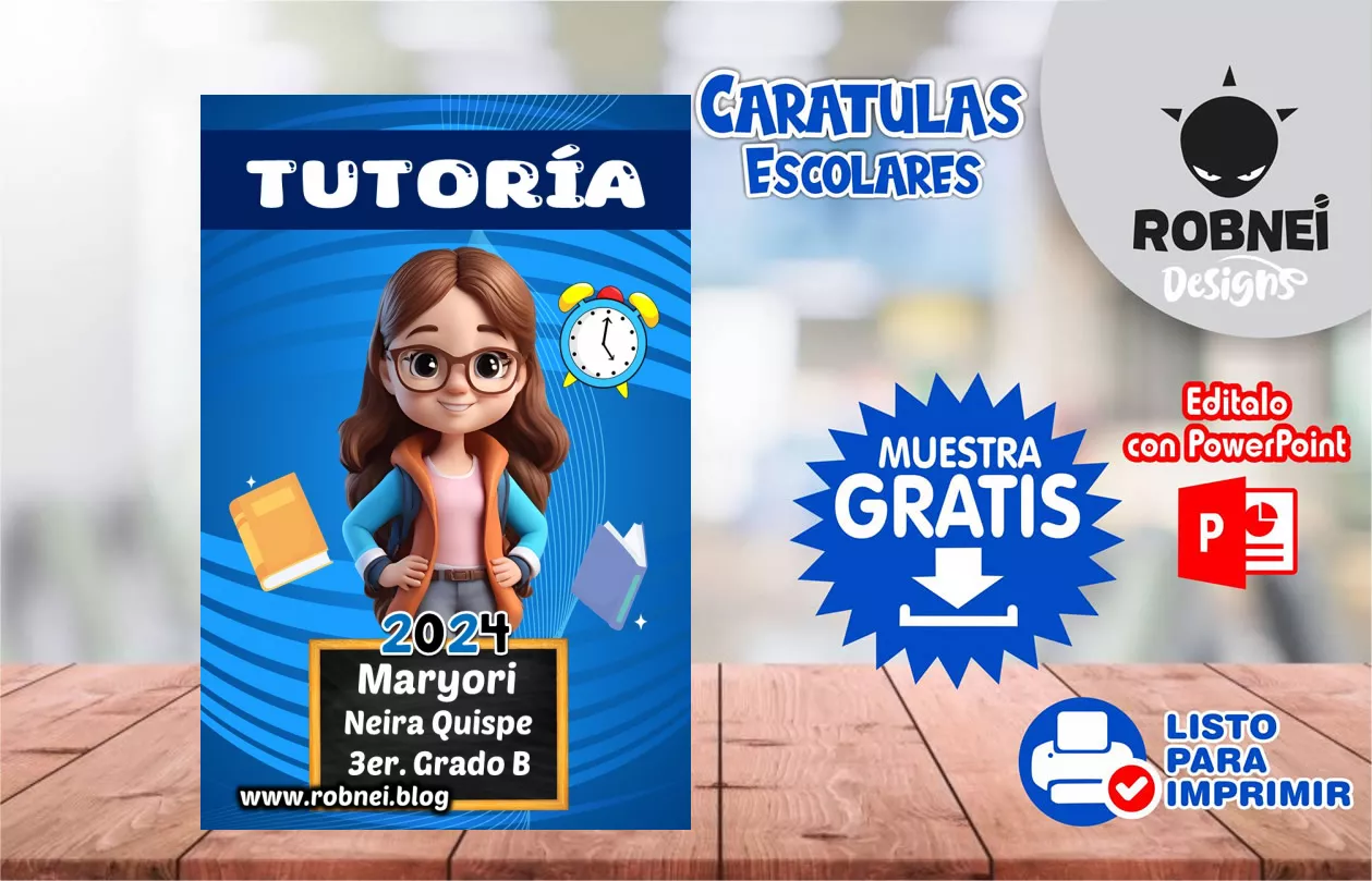 Cartula de Tutoria Estudiante Girl Caratula MUESTRA GRATIS