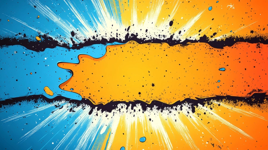 explosive-abstract-splash-blue-orange-generative-ai