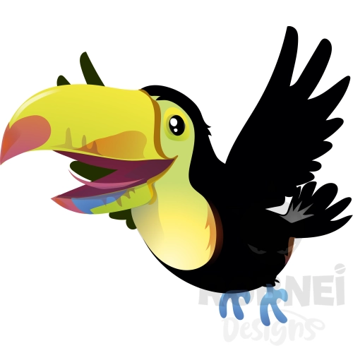 Tucan-Volando-Safari-Clipart