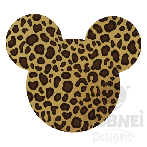 cabeza de mickey con estampado de leopardo animal