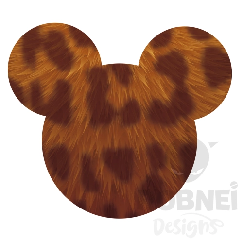 cabeza de mickey con estampado marron moteado png