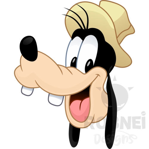 cabeza goofy safari sonriente