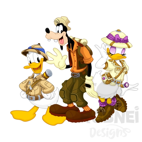 goofy donald y daisy safari exploradores