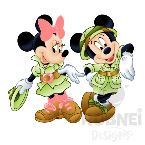 mickey y minnie safari exploradores