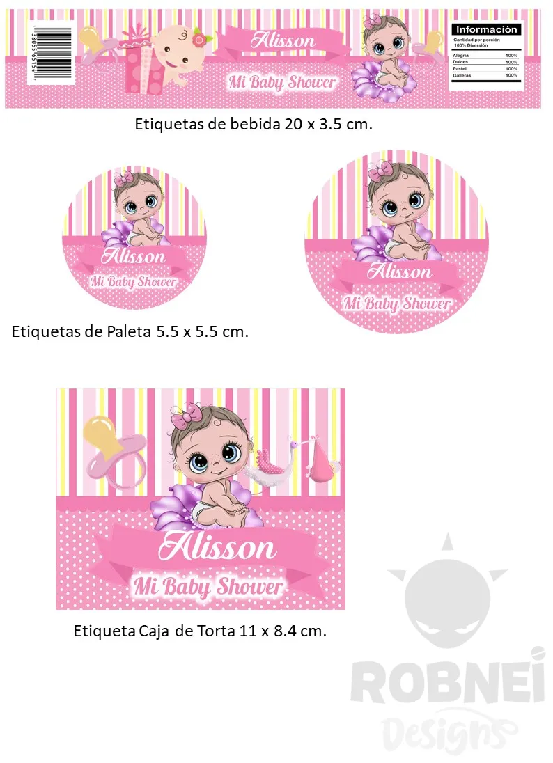 Archivo de Etiquetas Baby Shower Nena