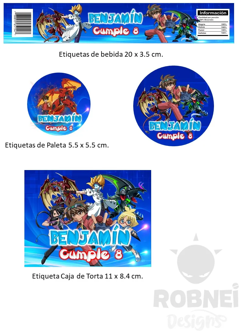 Etiquetas-Bakugan