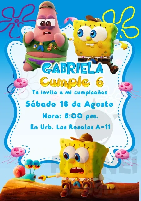 Archivo de Invitacion Bob Esponja baby