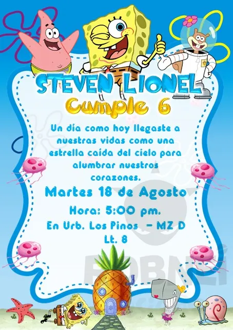 Archivo de Invitacion Bob Esponja