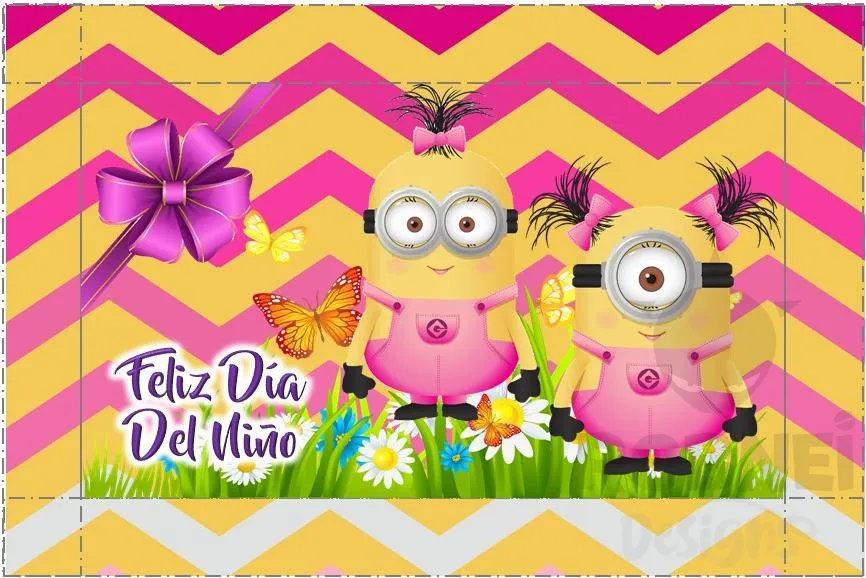 Archivo de Caja Rectangular Dia del Nio Minions Girl