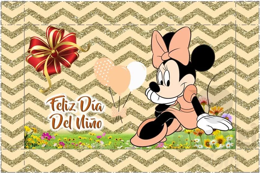 Archivo de Caja Rectangular Dia del Nio Minnie Gold