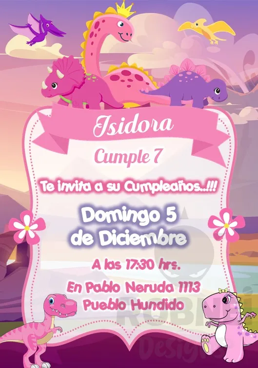 Invitacion-Dinosaurios-Girl