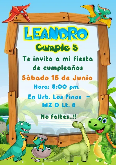 Archivo de Invitacion Dinosaurios