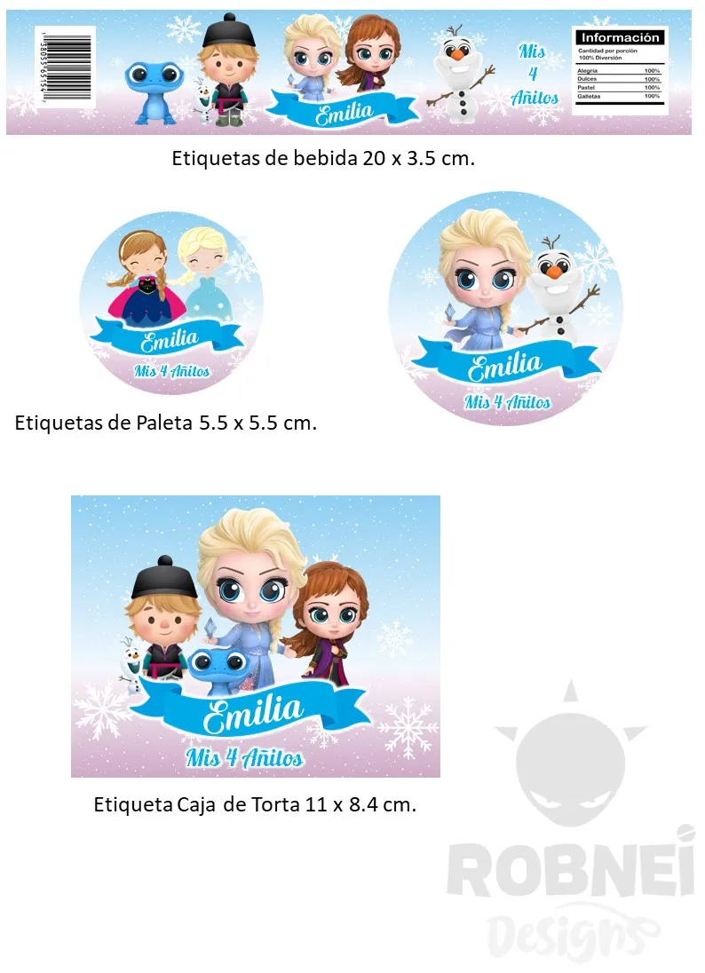 Archivo de Etiquetas Frozen Chibi