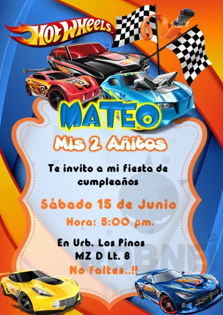 Archivo de Invitacion Hot Wheels