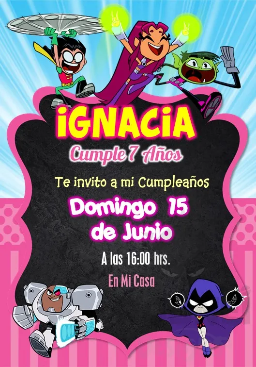 Invitacion-Jovenes-Titanes-Girl