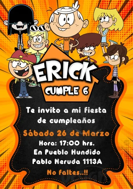 Archivo de Invitacion Loud House