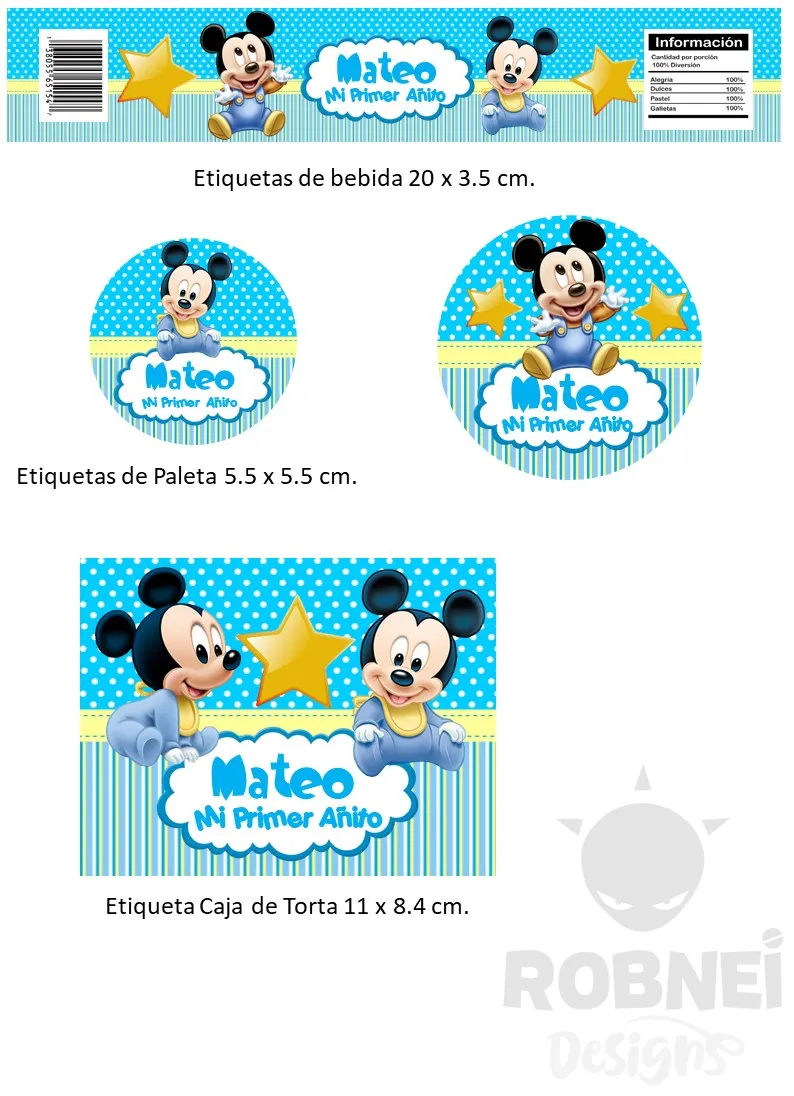 Etiquetas-Mickey-Bebe