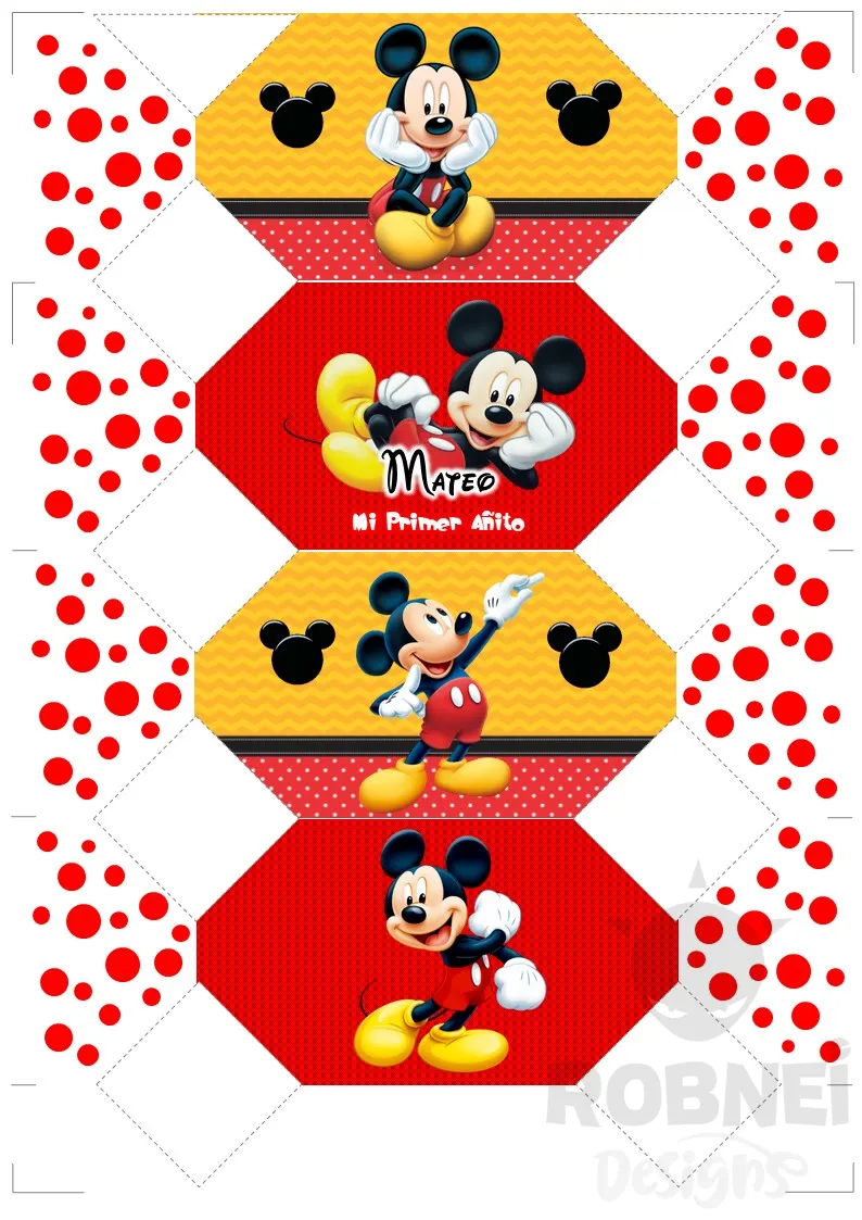 Archivo de Cajita Caramelo Mickey Rojo Amarillo