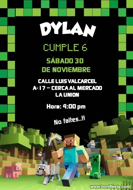 Minecraft-Invitacion