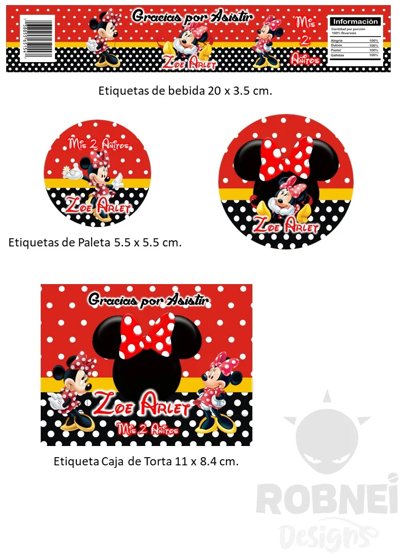 Archivo de Etiquetas Minnie Roja