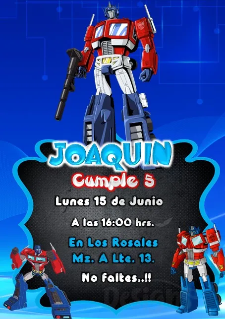 Archivo de Invitacion Optimus Prime