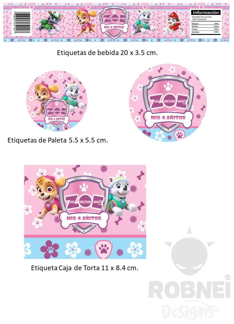 Etiquetas-Paw-Patrol-Girl