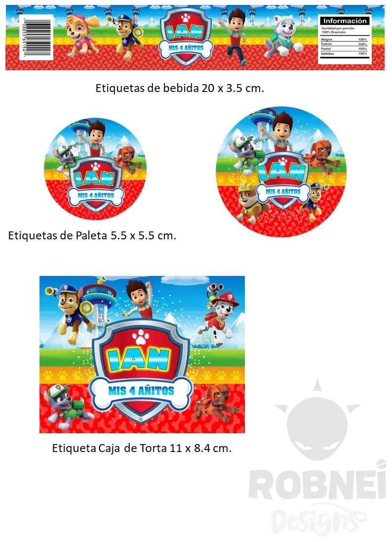 Archivo de Etiquetas Paw Patrol