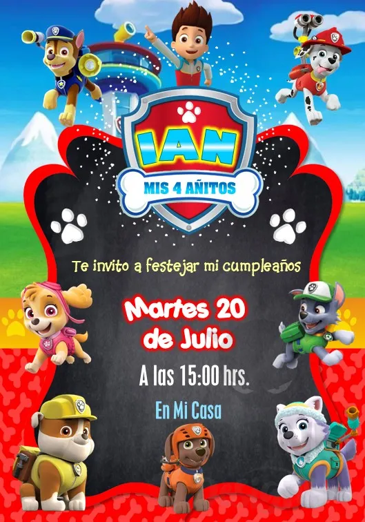 Archivo de Invitacion Paw Patrol