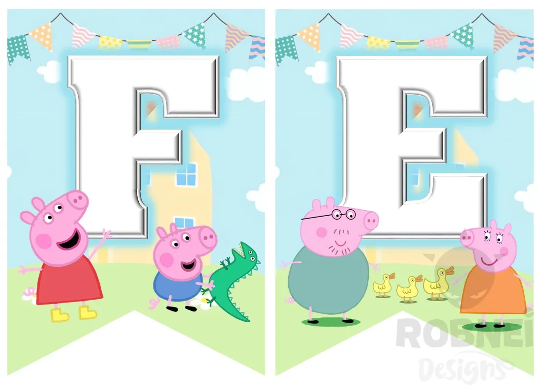 Archivo de Banderin Peppa Pig Familia