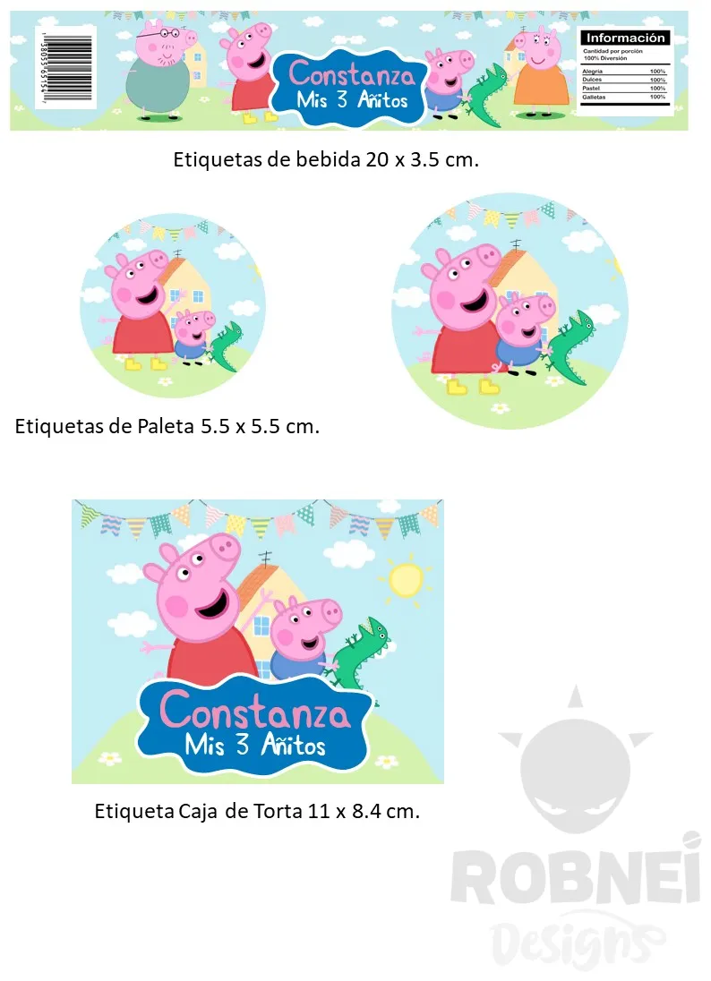 Etiquetas-Peppa-Pig-Familia