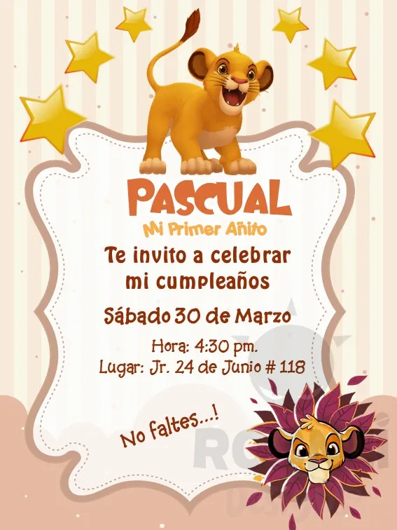 Archivo de Invitacion Simba Bebe