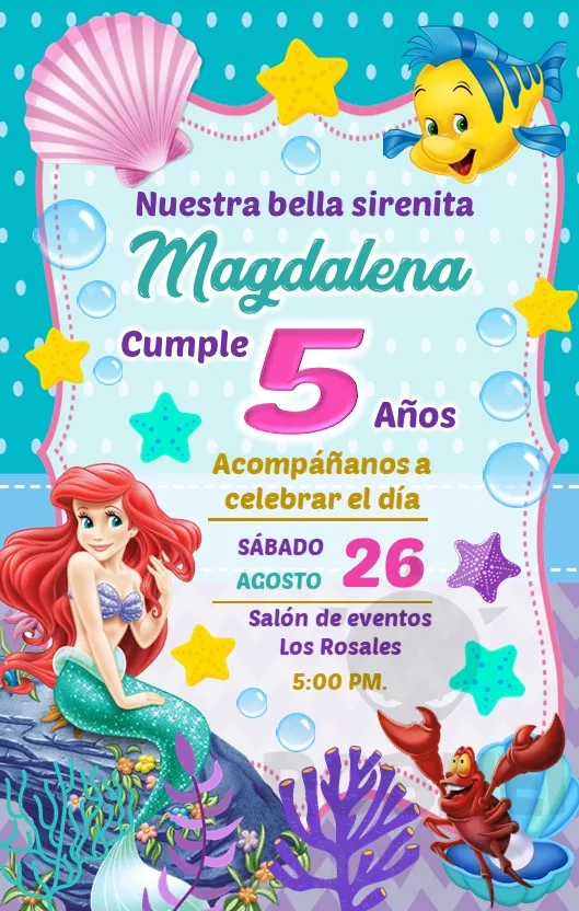 Invitacion-Sirenita-Ariel