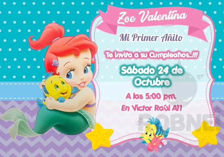 Invitacion-Sirenita-Bebe