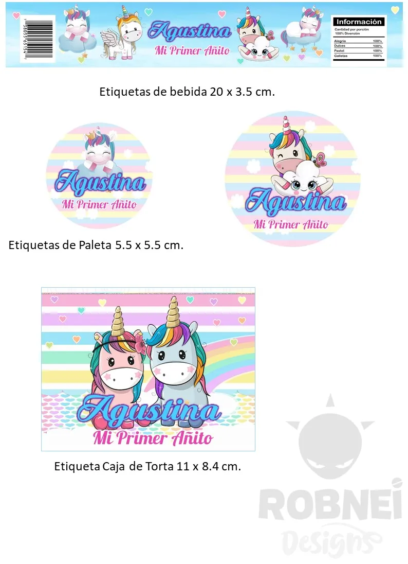 Etiquetas-Unicornio-Bebe